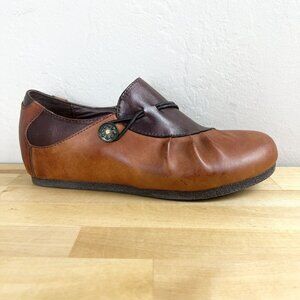 L'Artiste Spring Step Clove Cam Brown Leather Clog Zipper Size 40 / US 9